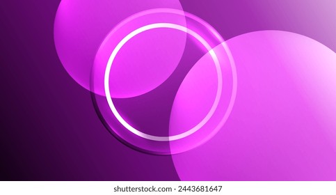 Neon glass circle copyspace for your text or product presentation geometric background. Vector illustration For Wallpaper, Banner, Background, Card, Book Illustration, landing page