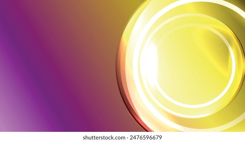 Neon glass circle copyspace for your text or product presentation geometric background. Vector illustration For Wallpaper, Banner, Background, Card, Book Illustration, landing page