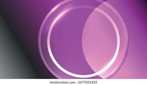 Neon glass circle copyspace for your text or product presentation geometric background. Vector illustration For Wallpaper, Banner, Background, Card, Book Illustration, landing page