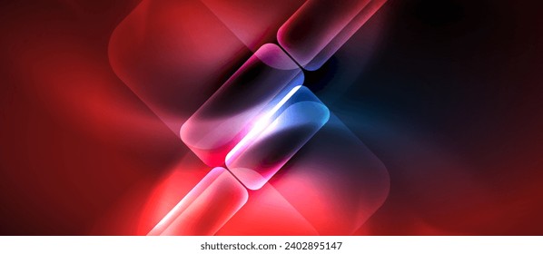 Neon glass shapes for your text or product presentation geometric background. Vector illustration For Wallpaper, Banner, Background, Card, Book Illustration, landing page