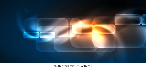 Neon glass shapes for your text or product presentation geometric background. Vector illustration For Wallpaper, Banner, Background, Card, Book Illustration, landing page