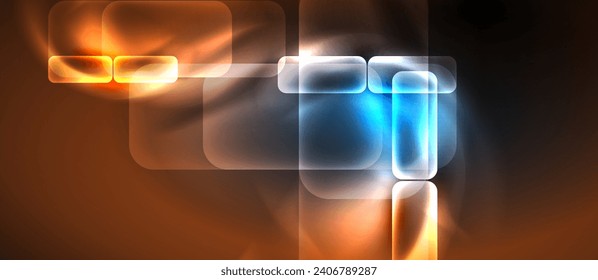 Neon glass shapes for your text or product presentation geometric background. Vector illustration For Wallpaper, Banner, Background, Card, Book Illustration, landing page