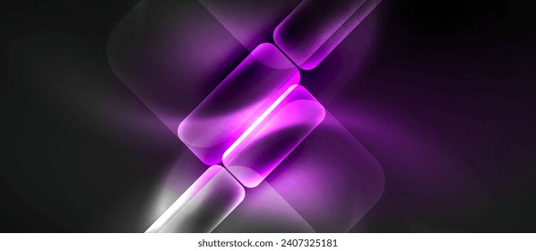 Neon glass shapes for your text or product presentation geometric background. Vector illustration For Wallpaper, Banner, Background, Card, Book Illustration, landing page