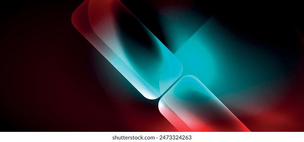 Neon glass shapes for your text or product presentation geometric background. Vector illustration For Wallpaper, Banner, Background, Card, Book Illustration, landing page