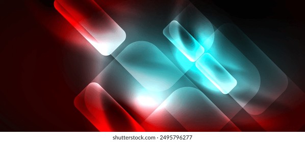 Neon glass shapes for your text or product presentation geometric background. Vector illustration For Wallpaper, Banner, Background, Card, Book Illustration, landing page
