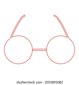 Neon glasses red color vector illustration flat style light image