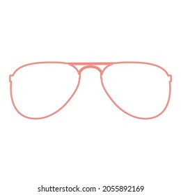 Neon glasses red color vector illustration flat style light image