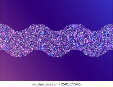 Neon Glitter. Blue Light Tinsel. 3d Colourful Template. Carnaval Paper. Iridescent Effect. Glare Pattern. Falling Design. Digital Ribbon. Purple Neon Glitter