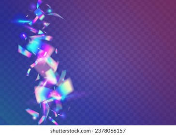 Neon Glitter. Blur Flare. Fantasy Foil. Bright Art. Rainbow Confetti. Glitch Effect. Metal Colorful Template. Purple Party Tinsel. Blue Neon Glitter