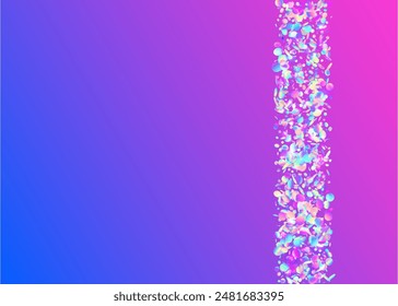 Neon Glitter. Falling Ribbon. Rainbow Burst. Purple 3d Background. Glare Isolated Explosion. Cristal Design. Carnival Paper. Happy Concept. Pink Neon Glitter