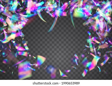 Neon Glitter. Metal Colorful Sunlight. Bokeh Texture. Modern Art. Rainbow Sparkles. Purple Laser Glare. Luxury Foil. Disco Flyer. Violet Neon Glitter