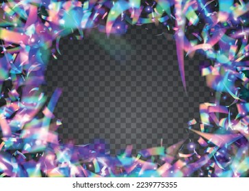Neon Glitter. Party Prism. Digital Foil. Surreal Art. Blur Celebrate Wallpaper. Pink Metal Confetti. Light Effect. Holographic Sparkles. Purple Neon Glitter