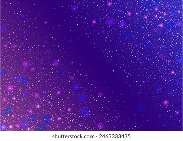 Neon Glitter. Pink Light Background. Laser Isolated Illustration. Digital Poster. Cristal Design. Happy Concept. Festive Effect. Party Serpentine. Purple Neon Glitter