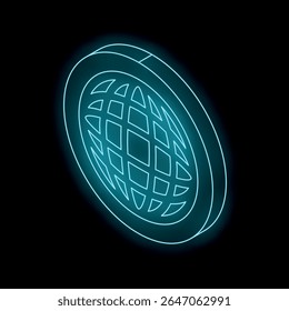 Ícone neon globo simbolizando comunicação global, negócios internacionais e mundo interconectado na era digital