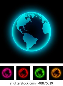Icono del globo terráqueo. Ilustración vectorial.