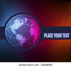 Neon Globe Vector Background