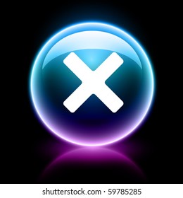 icono de neon glossy web - cancelar