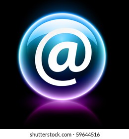 Neon Glossy Web Icon - Email