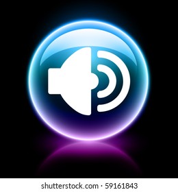 icono de neon brillante web - altavoz