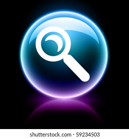 neon glossy web icon - zoom