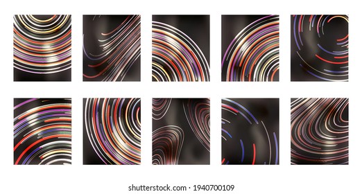 neon glow disk vector background set