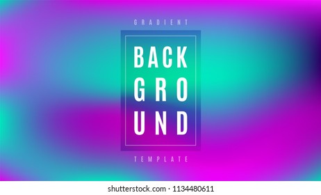 Neon Glow Gradient Background Template. Bright Colorful Simple Screen Layout. Blend Vibrant Gradient Cover Backdrop. Digital Design Background.