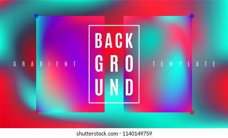 Neon Glow Gradient Background Template. Bright Colorful Simple Screen Layout. Cover Tech Wavy Gradient Backdrop. Digital Vector Background.