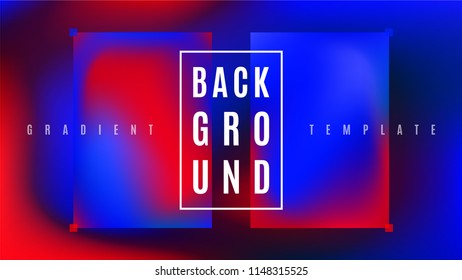 Neon Glow Gradient Background Template. Vivid Colorful Holographic Layout. Smooth Motion Gradient Cover Backdrop. Screen Vector Background.