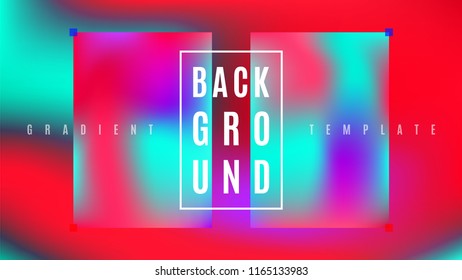 Neon Glow Gradient Background Template. Bright Colorful Simple Screen Layout. Smooth Motion Gradient Cover Backdrop. Digital Vector Background.