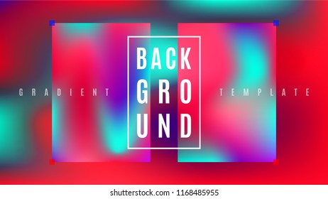 Neon Glow Gradient Background Template. Blurred Colorful Dynamic Flow Layout. Cover Tech Wavy Gradient Backdrop. Party Vector Background.