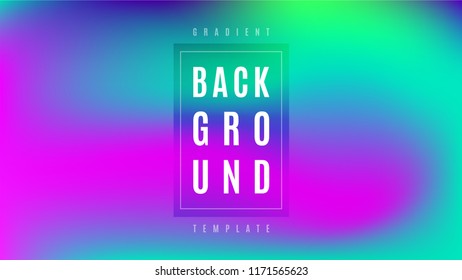 Neon Glow Gradient Background Template. Vivid Colorful Holographic Layout. Smooth Motion Gradient Cover Backdrop. Digital Design Background.