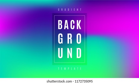 Neon Glow Gradient Background Template. Bright Colorful Simple Screen Layout. Cover Blurred Space Style Gradient Backdrop. Digital Vector Background.