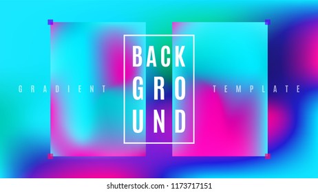 Neon Glow Gradient Background Template. Bright Colorful Simple Screen Layout. Blend Vibrant Gradient Cover Backdrop. Screen Vector Background.