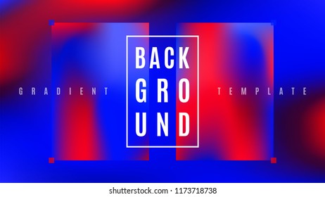 Neon Glow Gradient Background Template. Abstract Colorful Wavy Layout. Blend Vibrant Gradient Cover Backdrop. Digital Vector Background.
