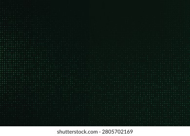 Neon glow halftone dots matrix pattern on dark background, grid