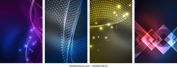 Neon glow light lightning concept posters. Vector illustration For Wallpaper, Banner, Background, Card, Book Illustration, landing page