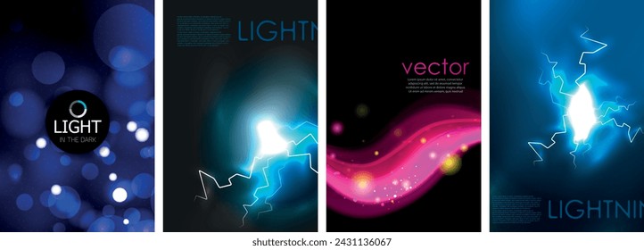 Neon glow light lightning concept posters. Vector illustration For Wallpaper, Banner, Background, Card, Book Illustration, landing page