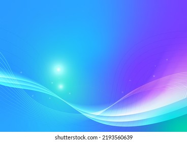 Neon Glow Light, Wave and Curve Multicolor Gradient Abstract Background wiht Copy Space, Summer, Internet, Creativity, Telecommunications Business Concept Backdrop