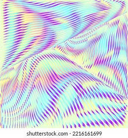 Neon glow metaverse concept linear texture with moire abstract shapes. Modern abstract background for wall art, package, packaging, wall panel, textile, poster, web, mobile apps, interior decor. 