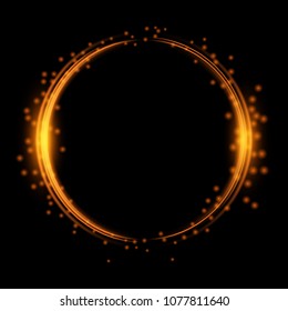 Neon glow ring. A bright, luminous frame. Vector illustration