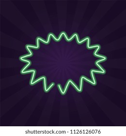 neon glow speech bubble on dark background