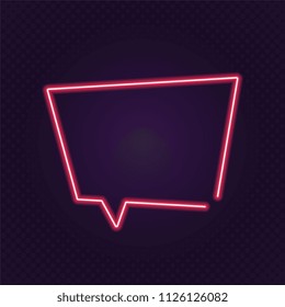 neon glow speech bubble on dark background