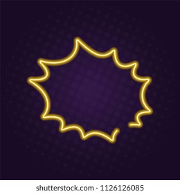 neon glow speech bubble on dark background