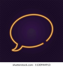 neon glow speech bubble on dark background