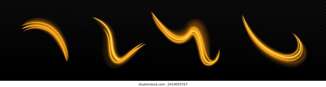 Neon glow yellow light design speed element vector