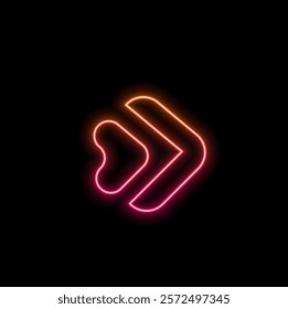 Neon glowing arrow, colorful and glowing retro light sign. neon style..