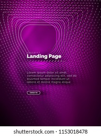 Neon glowing background for landing page. Vector illustration
