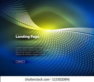 Neon glowing background for landing page. Vector illustration