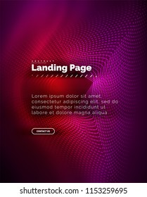 Neon glowing background for landing page. Vector illustration
