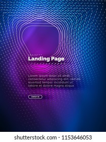 Neon glowing background for landing page. Vector illustration
